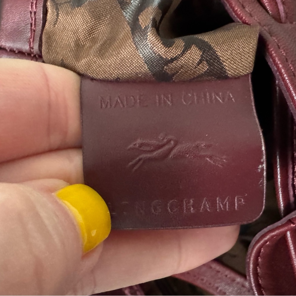 LONGCHAMP ALL LEATHER BURGUNDY Backpack - Picture 3 of 6